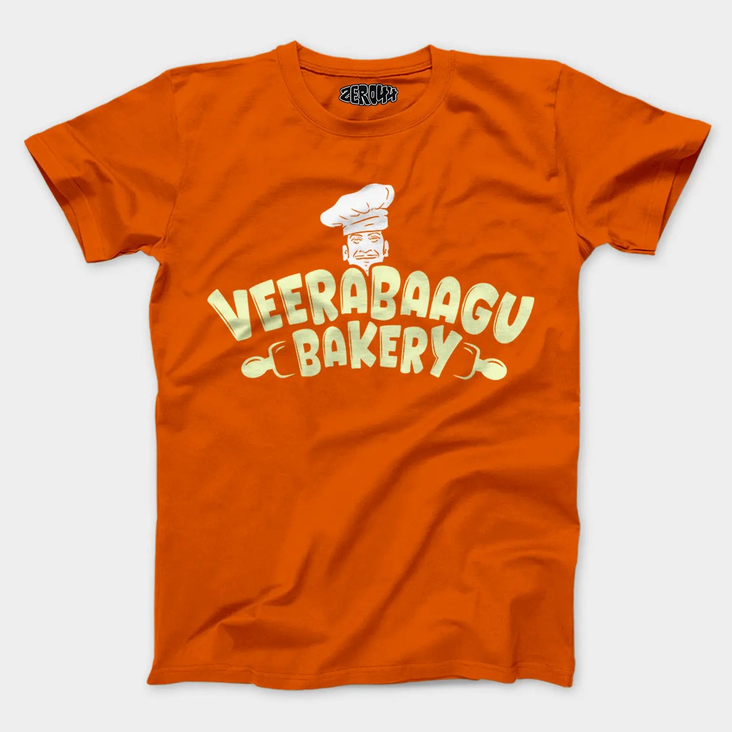 Veerabaagu Bakery Men/Unisex T-Shirt in Orange Color