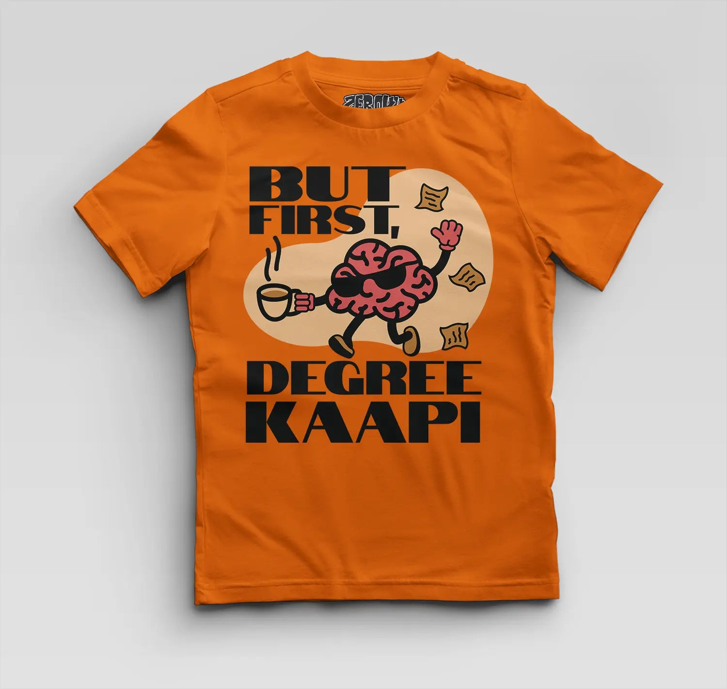 But First Degree Kaapi Boys Round Neck T-Shirt in Orange Color