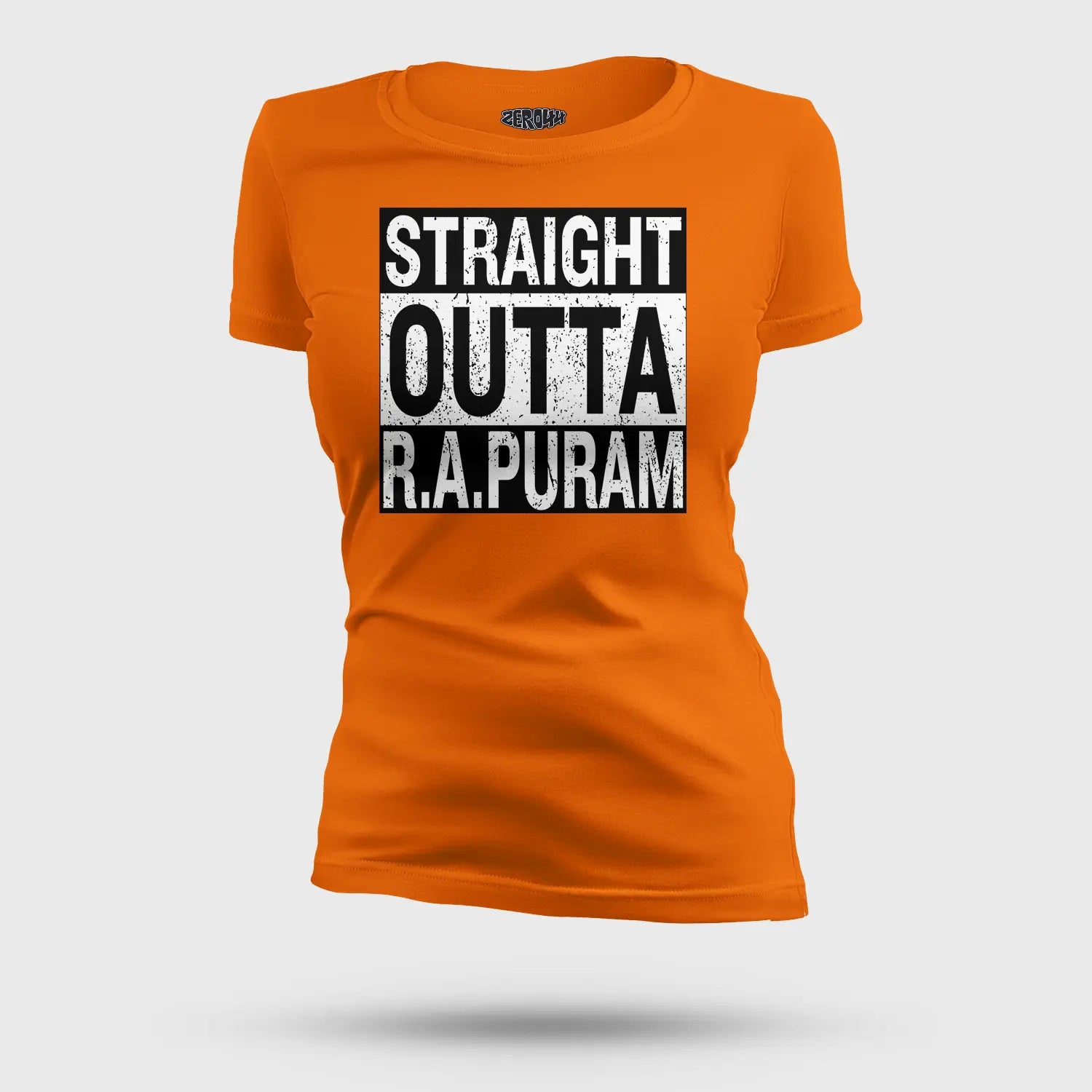 Straight Outta R.a Puram Women's T-Shirt in Orange Color