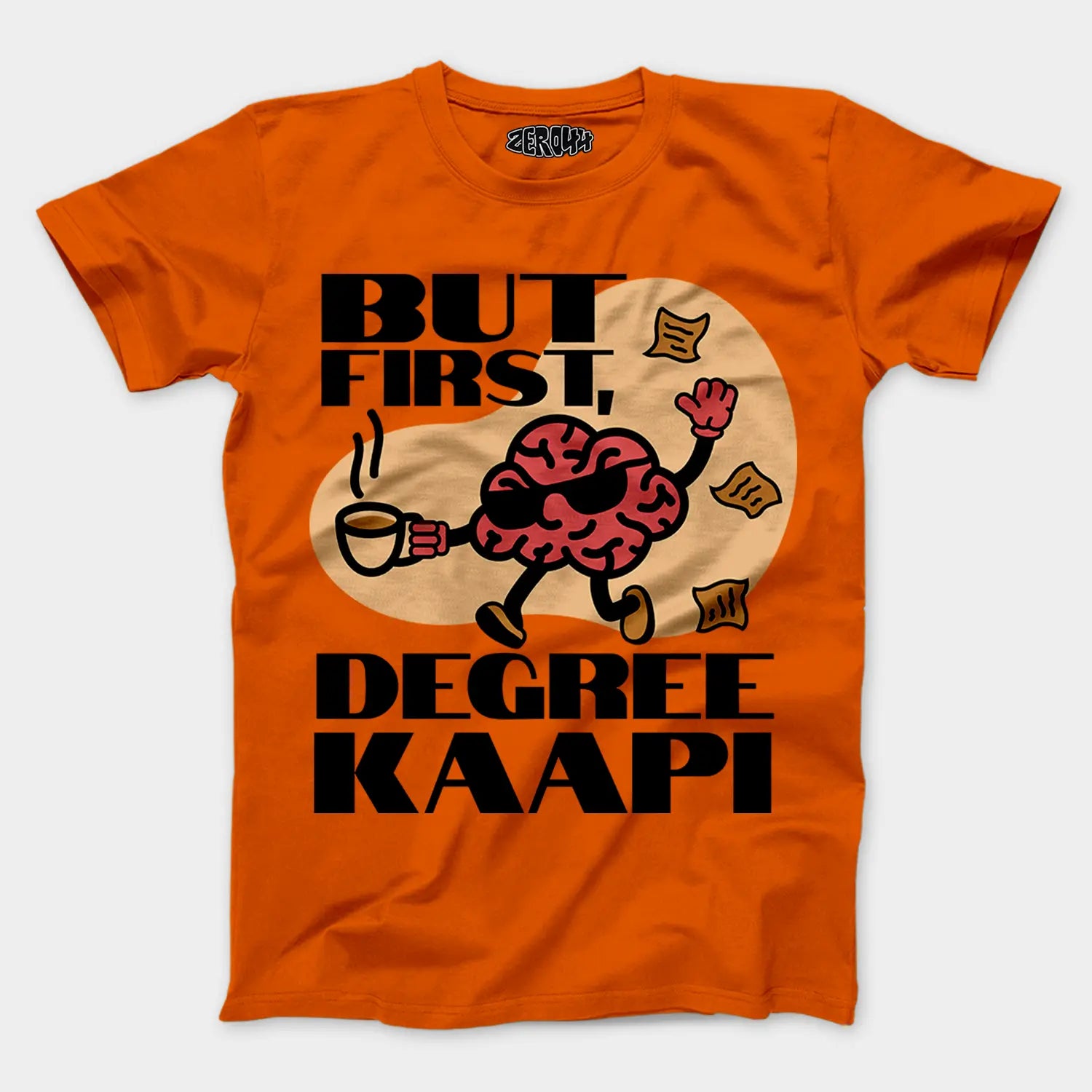 But First Degree Kaapi Men/Unisex T-Shirt in Orange Color