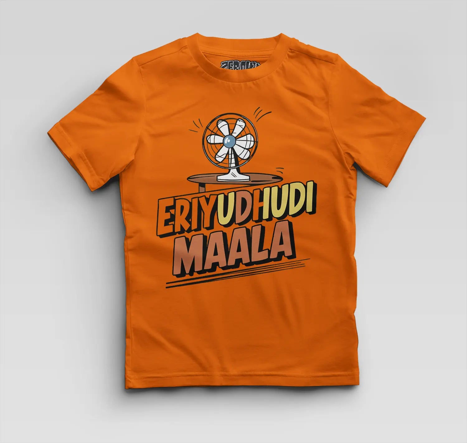 Eriyudhudi Maala Boys Round Neck T-Shirt in Orange Color