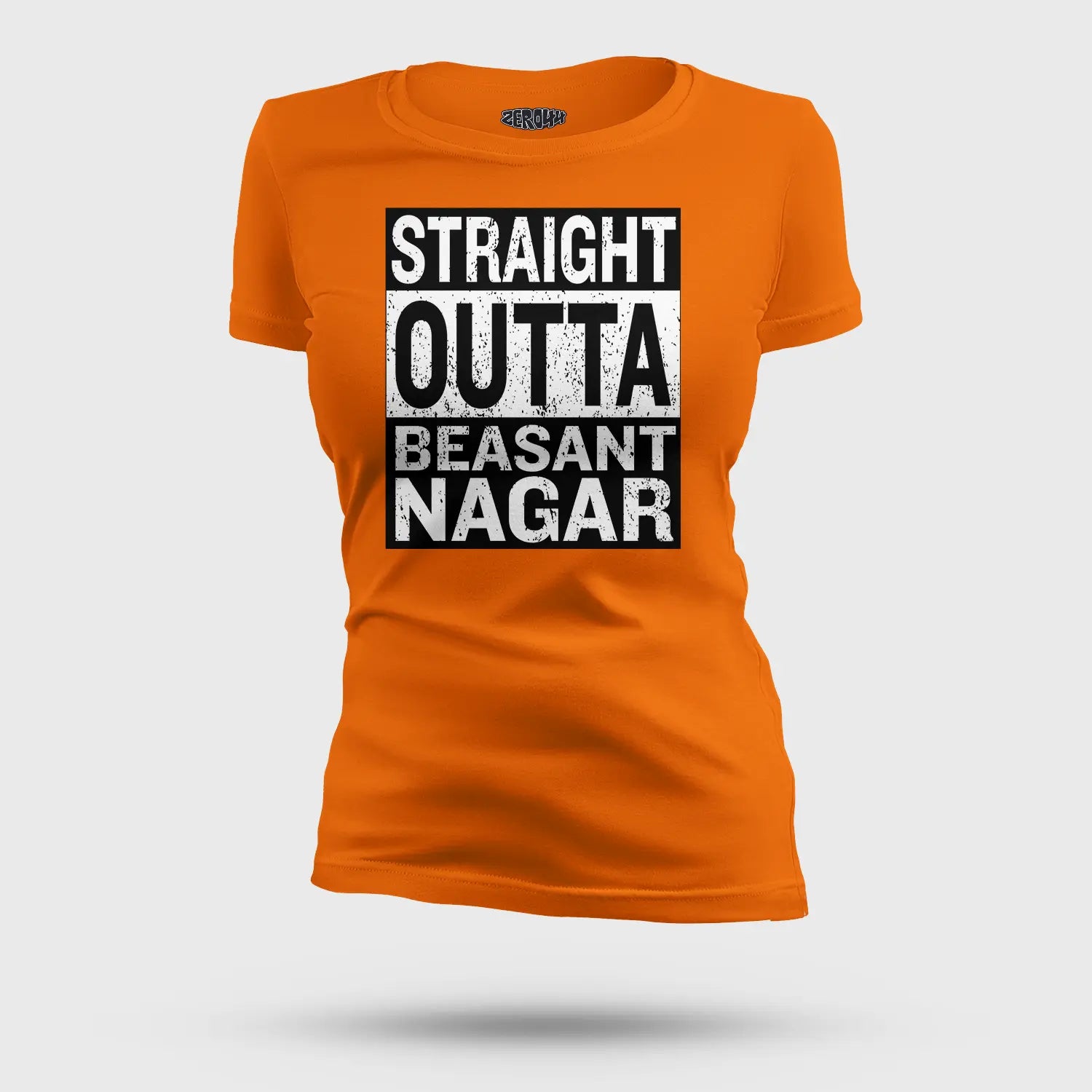 Straight Outta Beasant Nagar Women's T-Shirt in Orange Color