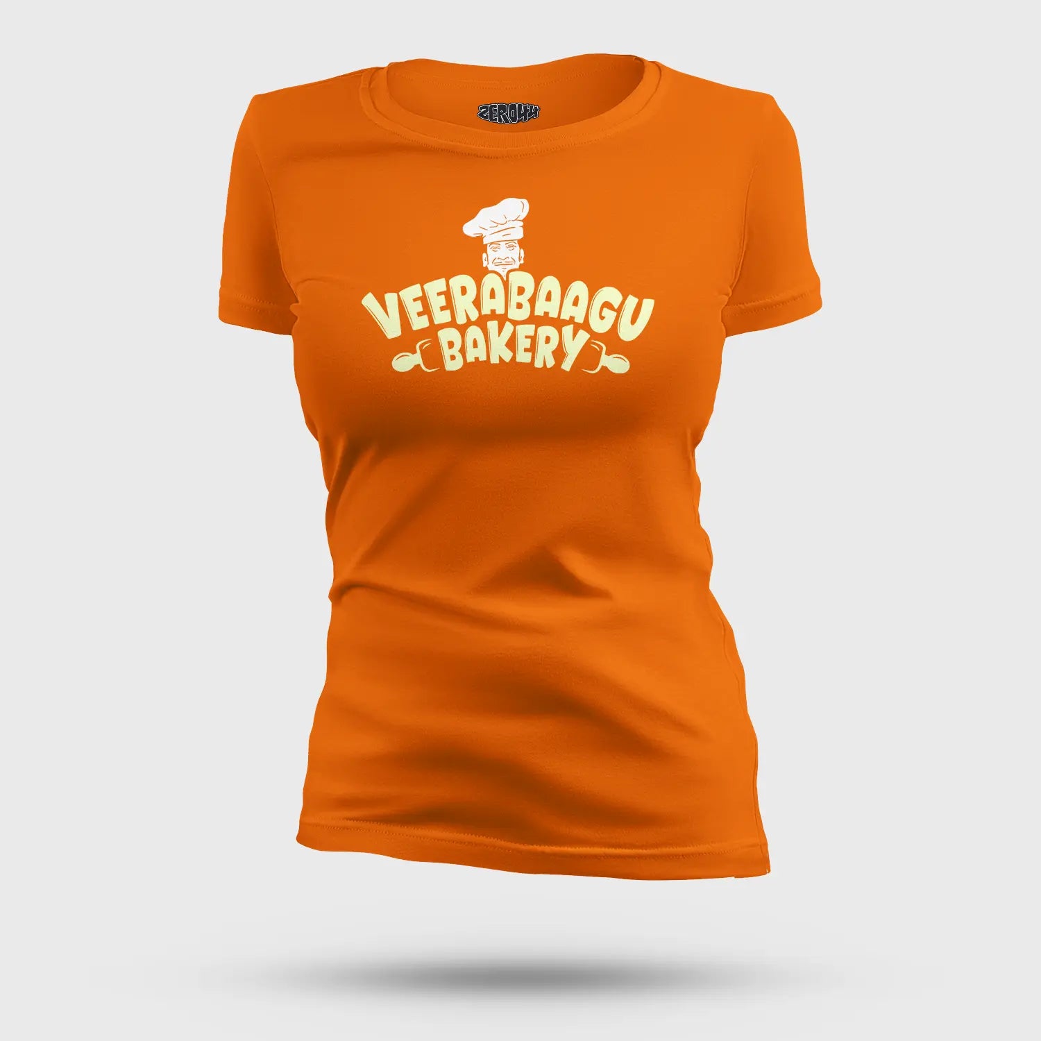 Veerabaagu Bakery Women's T-Shirt in Orange Color