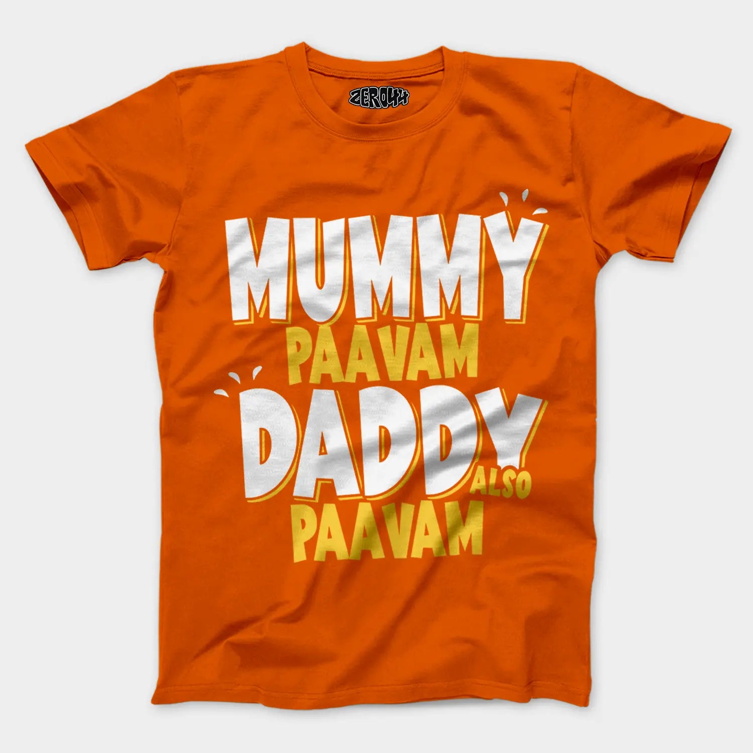 Mummy Paavam, Daddy Also Paavam Men/Unisex T-Shirt in Orange Color