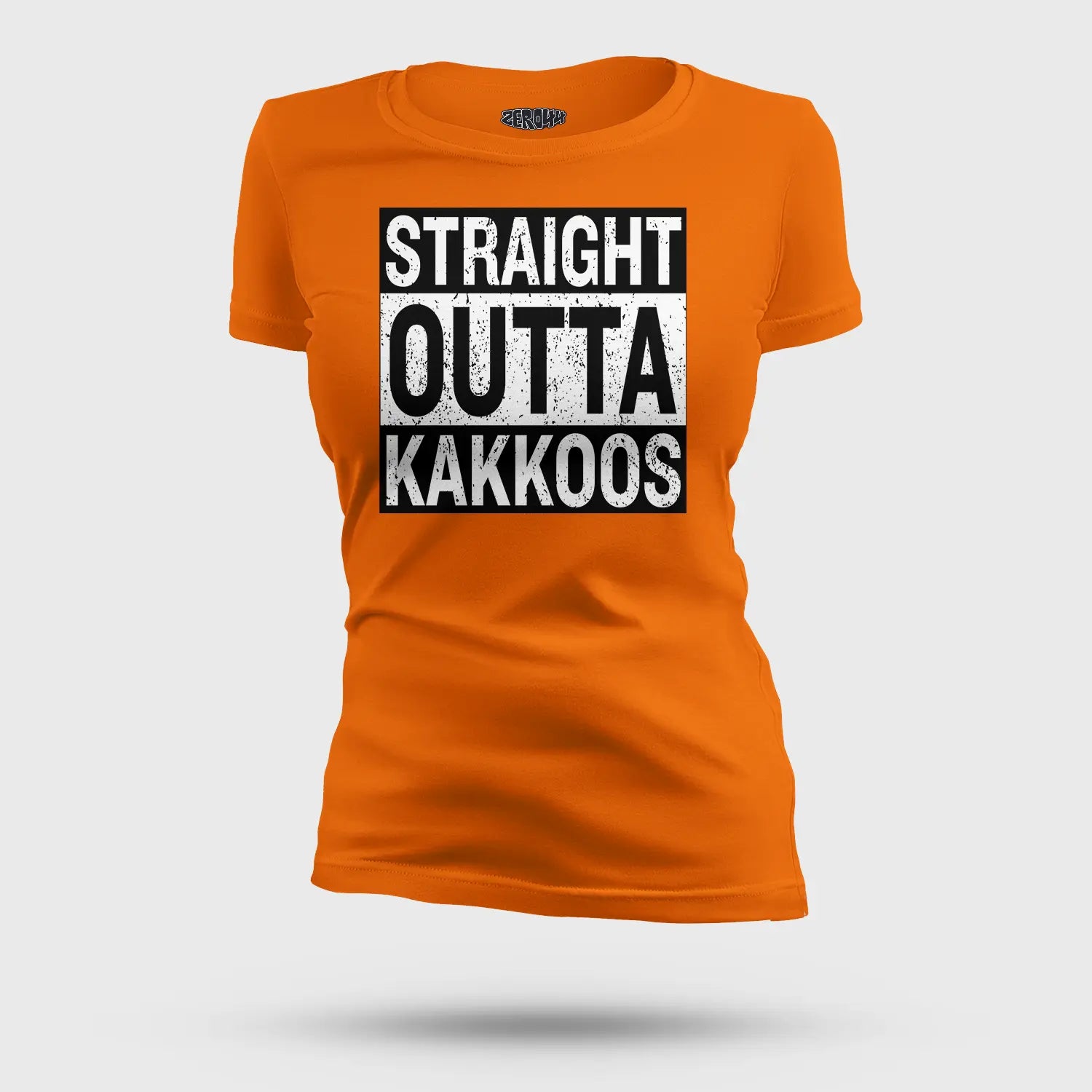 Straight Outta Kakkoos Women's T-Shirt in Orange Color