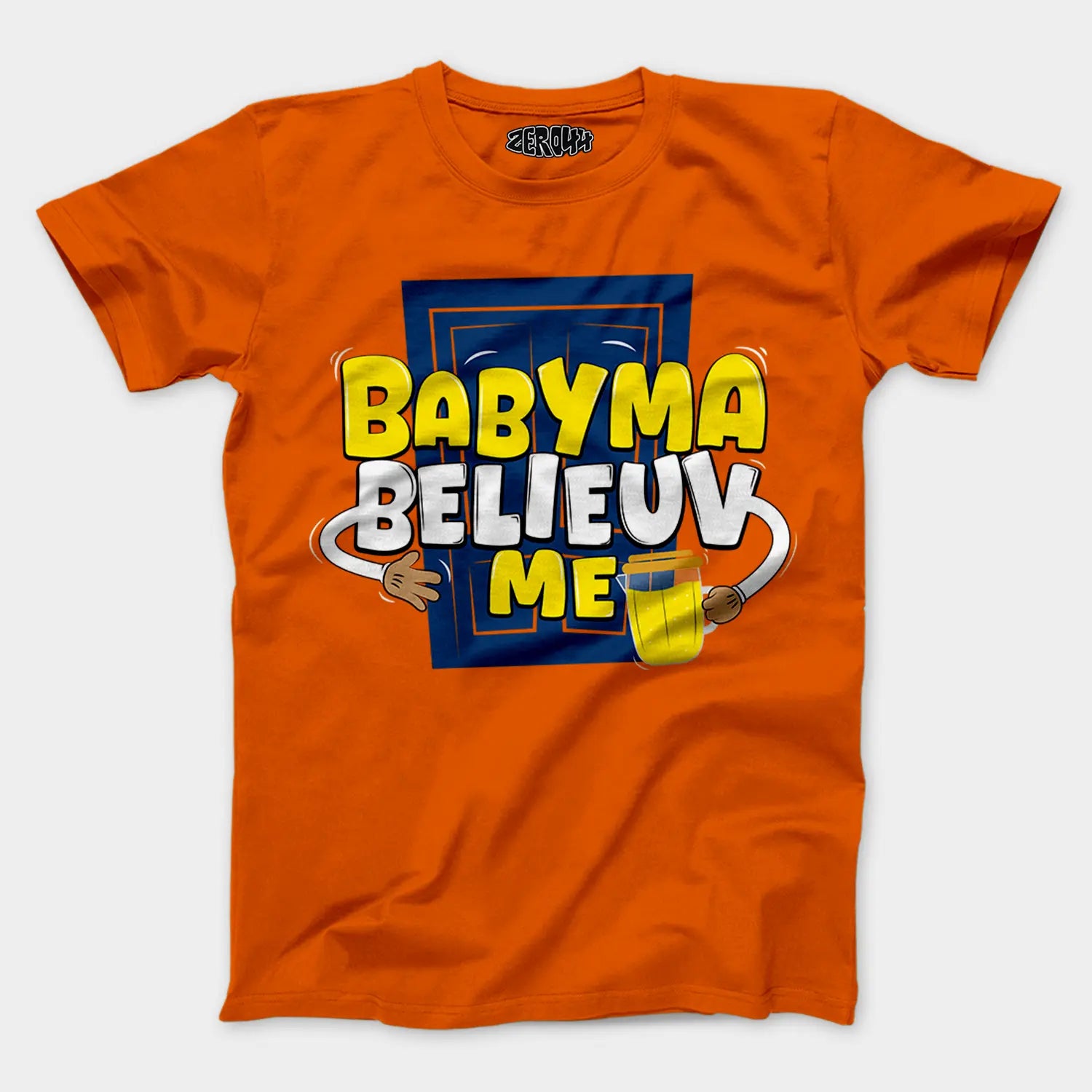 Babyma Belieuv Me Men/Unisex T-Shirt in Orange Color