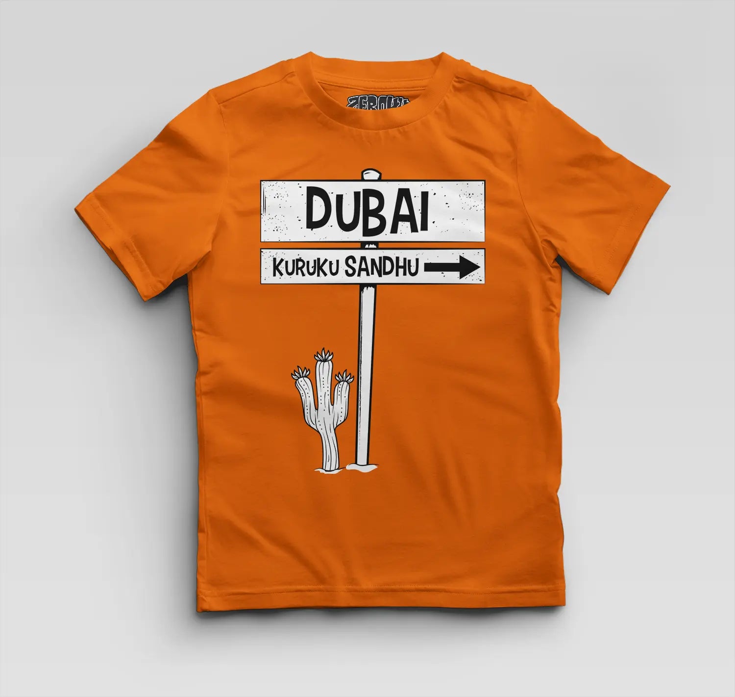 Dubai Kuruku Sandhu Boys Round Neck T-Shirt in Orange Color