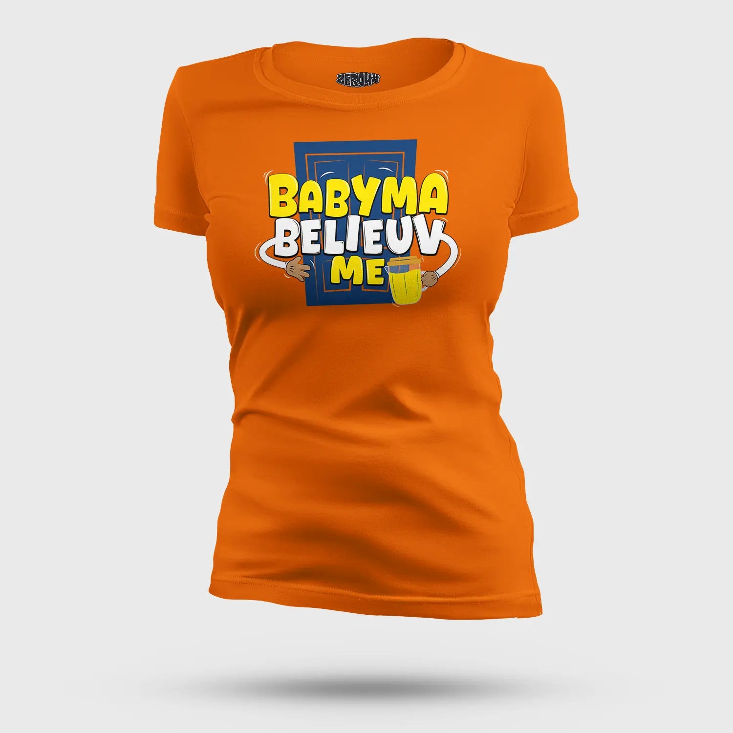 Babyma Belieuv Me Women's T-Shirt in Orange Color