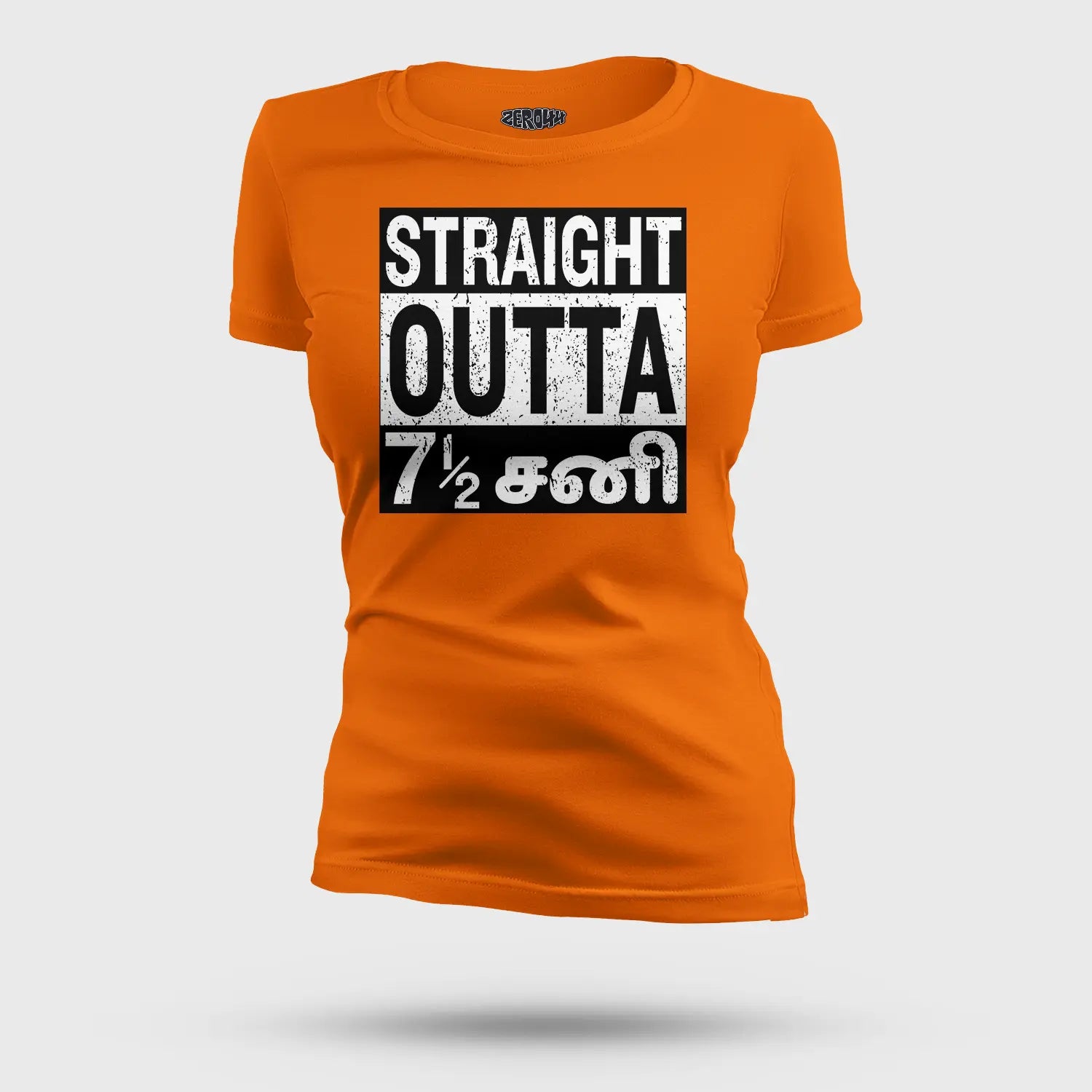 Straight Outta 7½ Sani - Tamil Women's T-Shirt in Orange Color