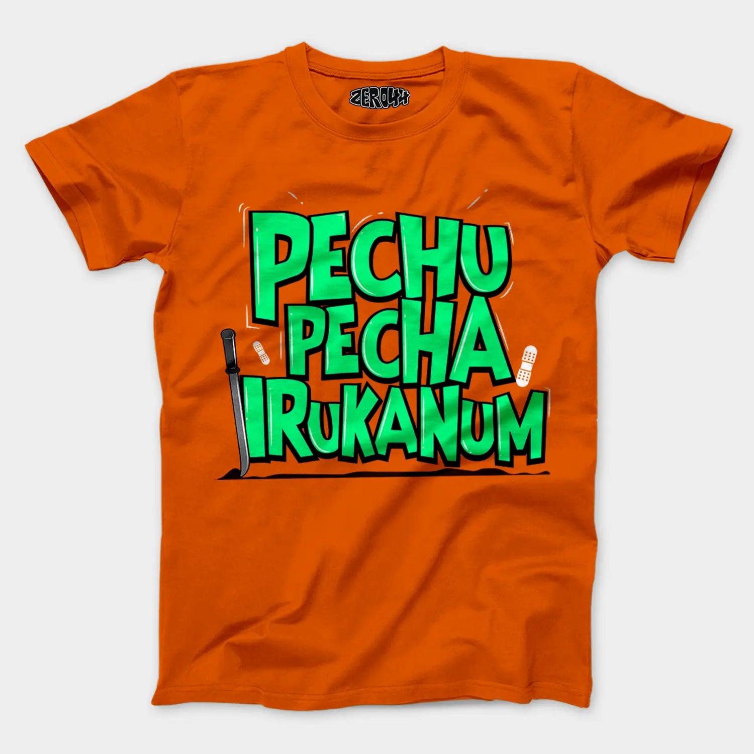 Pechu Pecha Irrukanum Men/Unisex T-Shirt in Orange Color