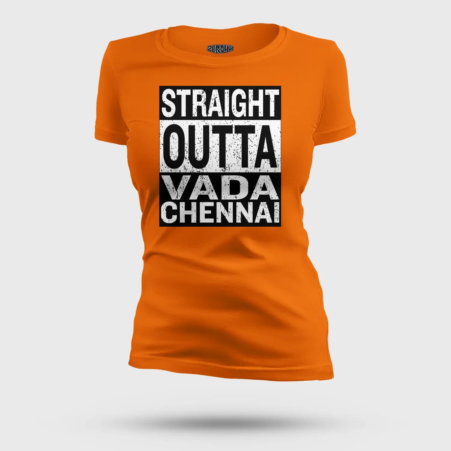 Straight Outta Vada Chennai Women's T-Shirt in Orange Color
