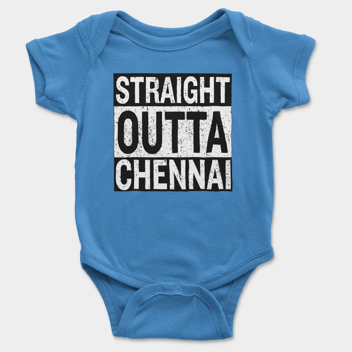 Straight Outta Chennai Onesie/Romper in Orchid Blue Color