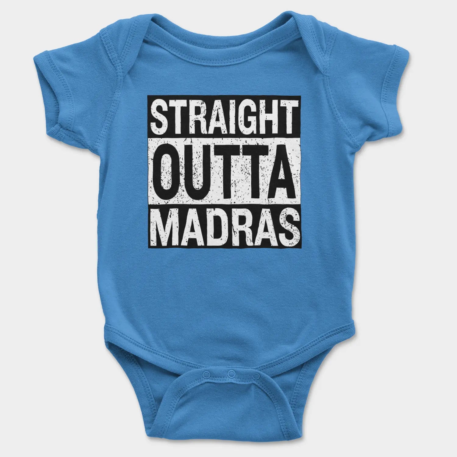 Straight Outta Madras Onesie/Romper in Orchid Blue Color