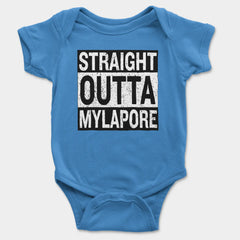 Straight Outta Mylapore Onesie/Romper in Orchid Blue Color