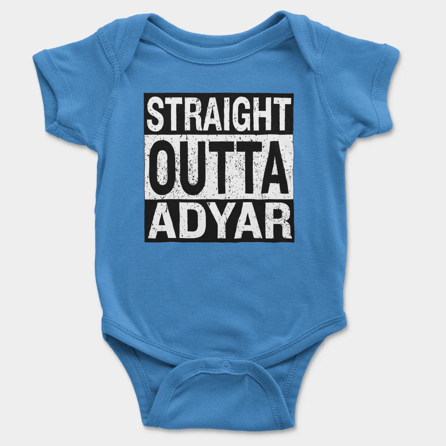Straight Outta Adyar Onesie/Romper in Orchid Blue Color