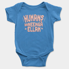 Humans Ah Da Neenga Ellam? Onesie/Romper in Orchid Blue Color