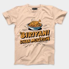 Biriyani Dhan Mukiyam Men/Unisex T-Shirt in Peach Color