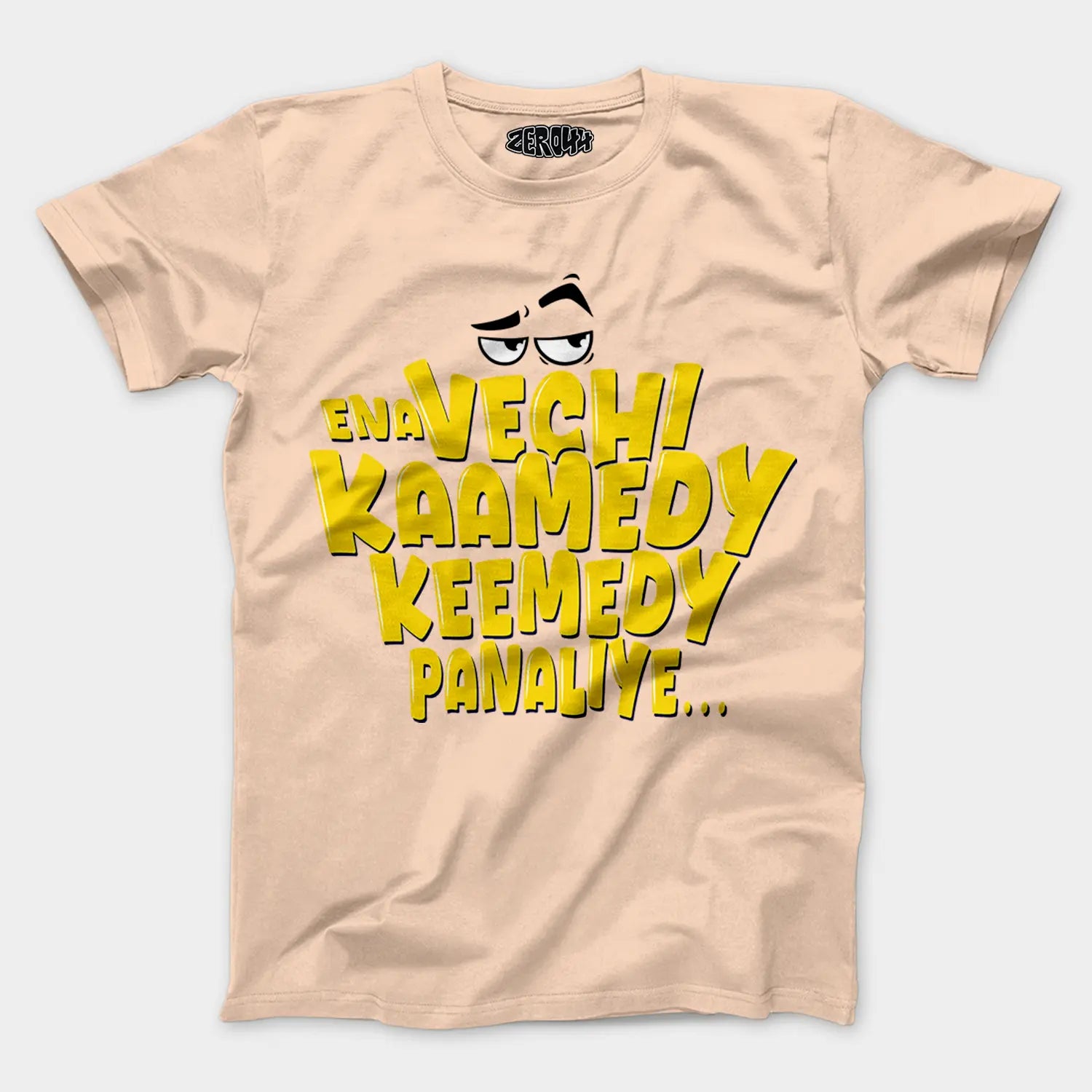 Ena Vechi Kaamedy Keemady Panaliye Men/Unisex T-Shirt in Peach Color