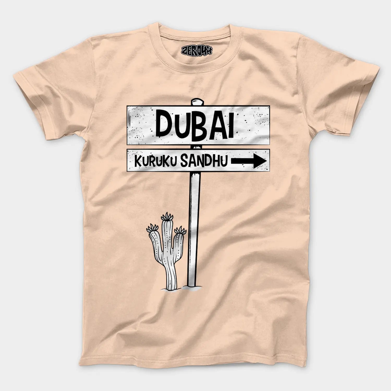 Dubai Kuruku Sandhu Men/Unisex T-Shirt in Peach Color