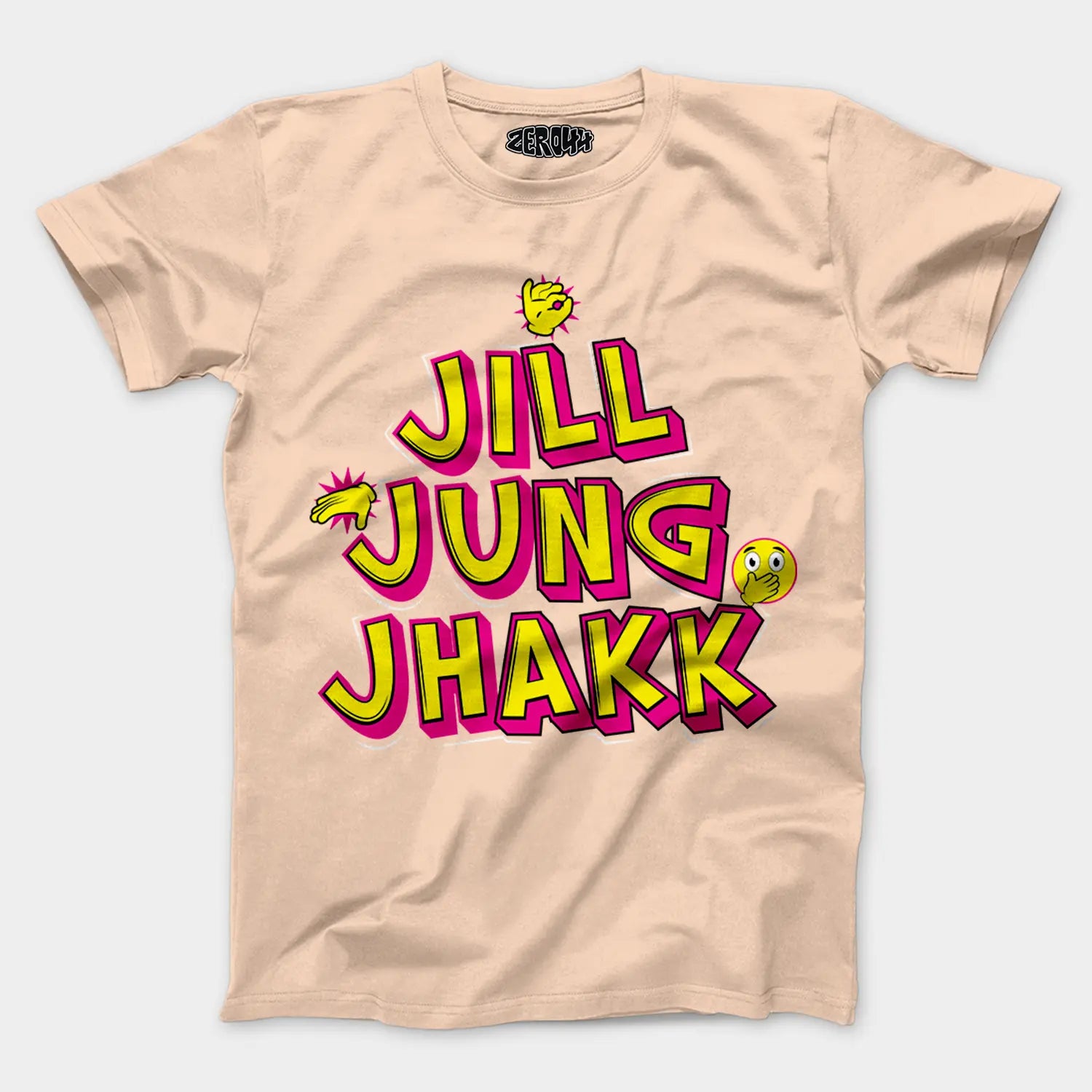 Jill Jung Jhakk Men/Unisex T-Shirt in Peach Color