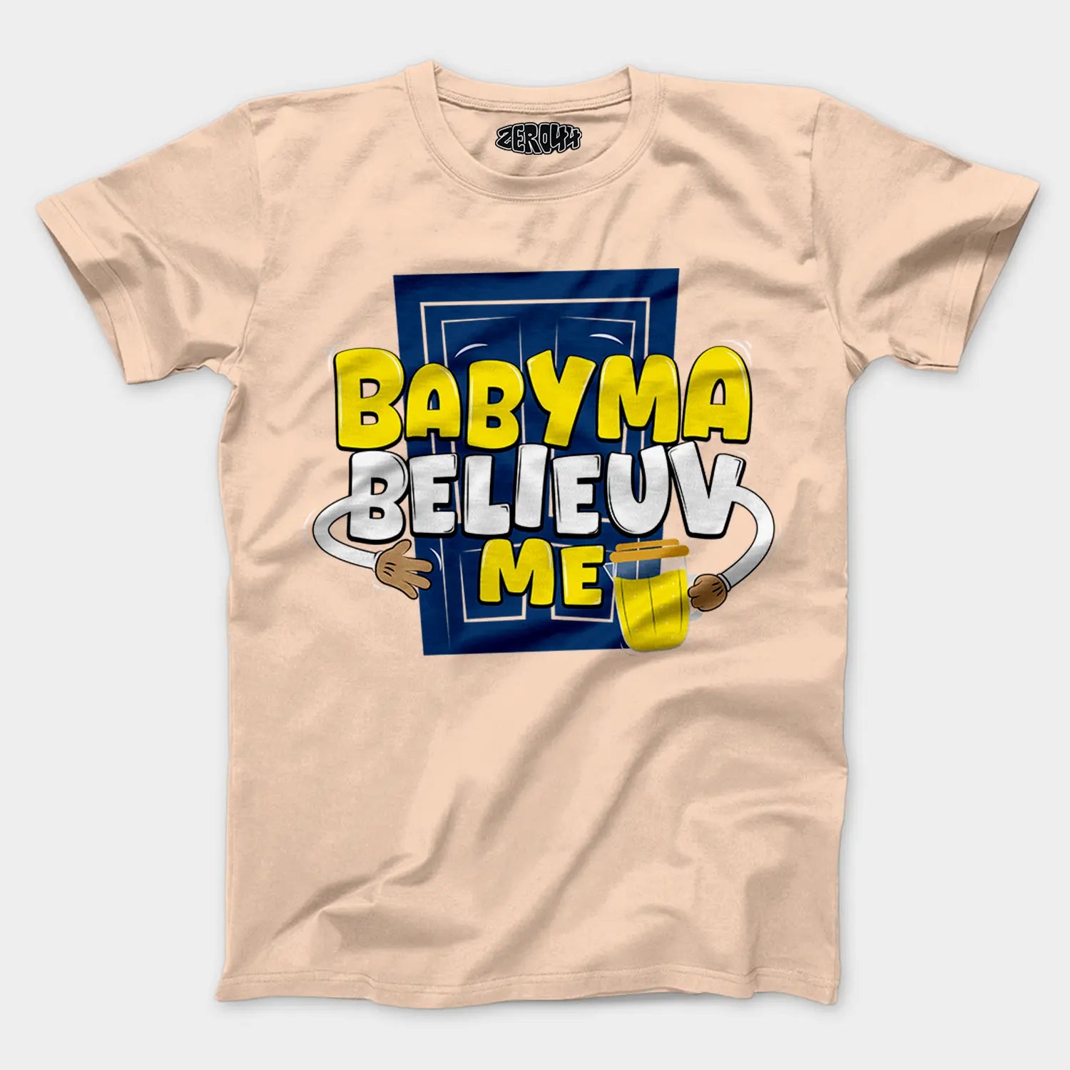 Babyma Belieuv Me Men/Unisex T-Shirt in Peach Color