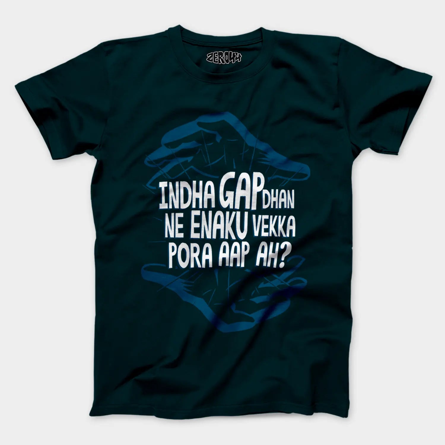 Indha Gap Dhan Ne Enaku Vekka Pora Aap Ah? Men/Unisex T-Shirt in Petrol Blue Color