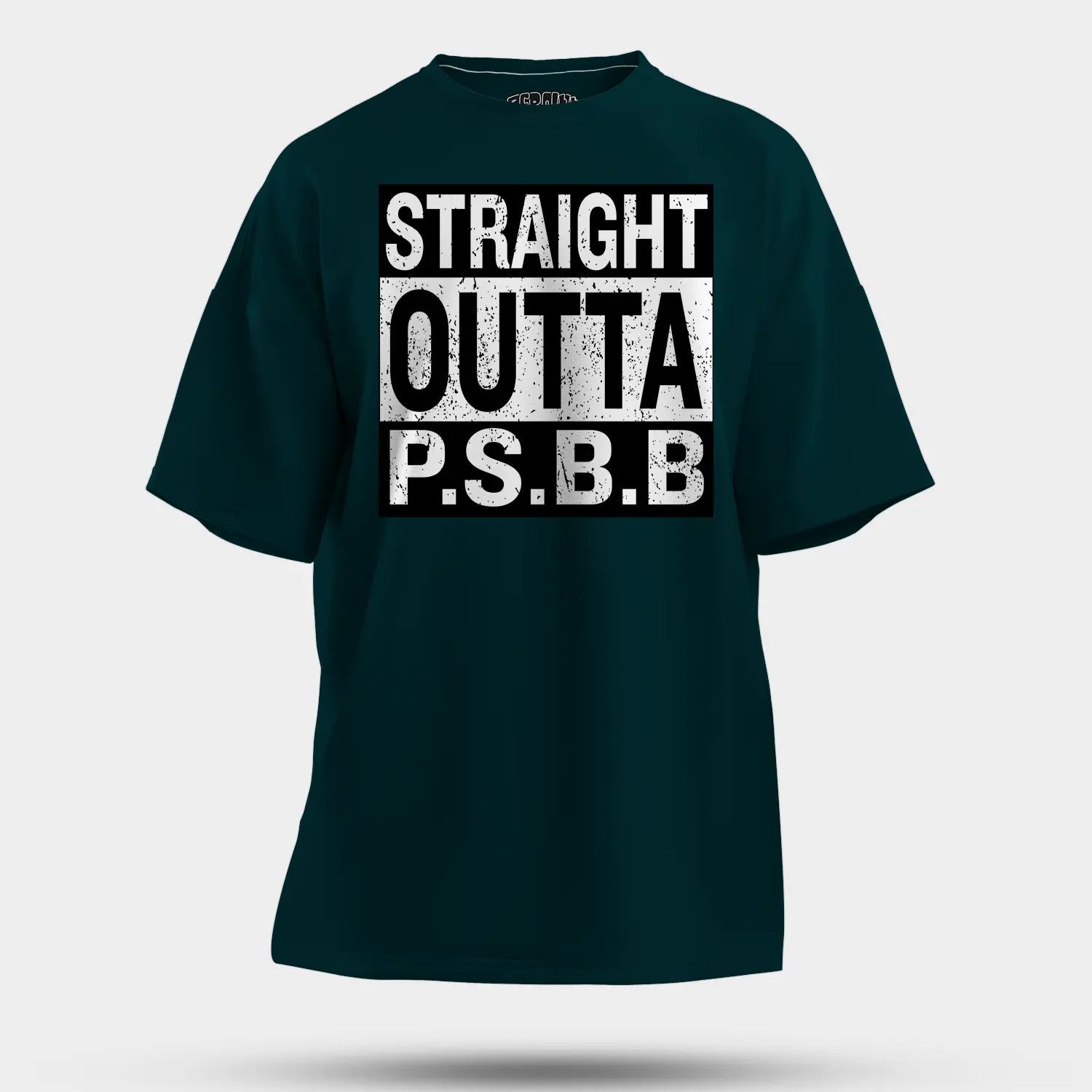 Straight Outta Psbb Men/Unisex Oversized T-Shirt in Petrol Blue Color
