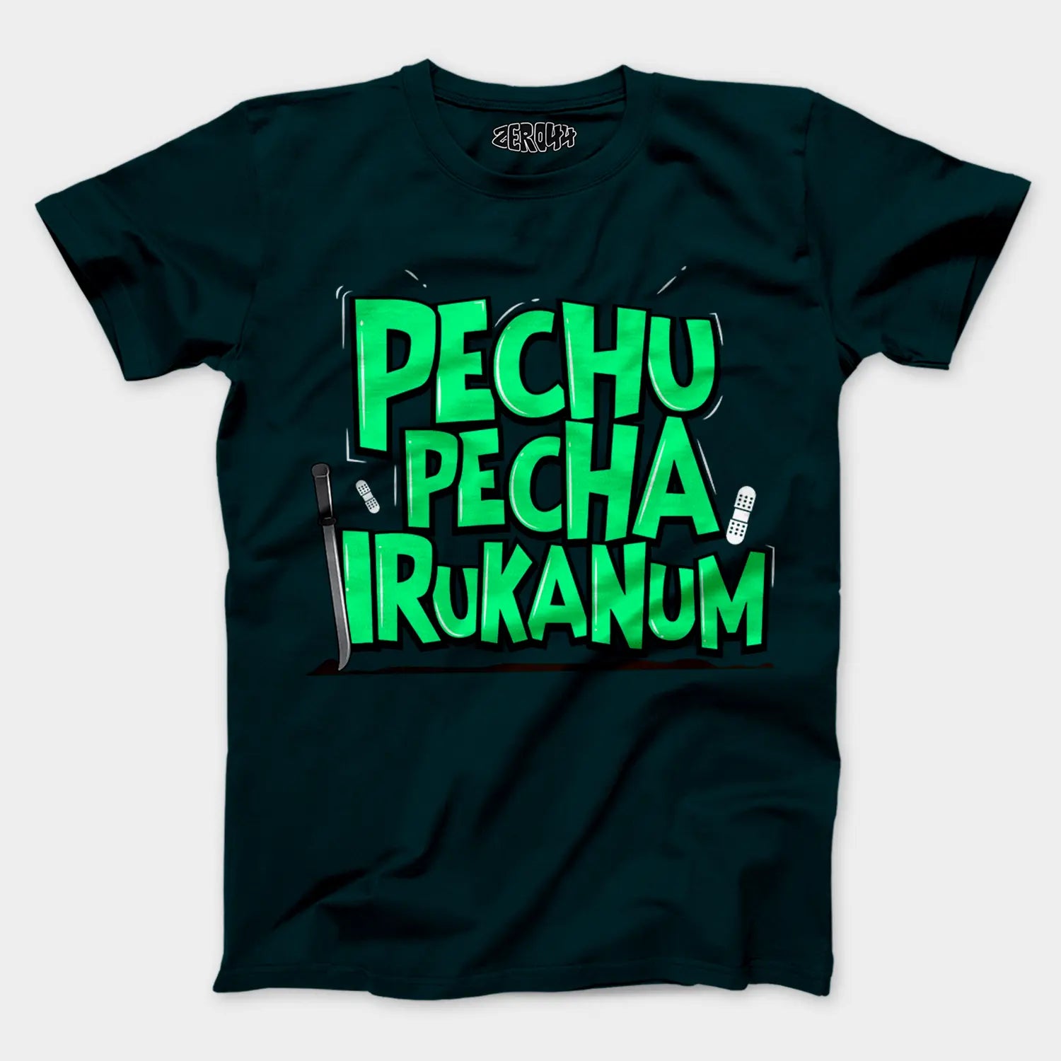 Pechu Pecha Irrukanum Men/Unisex T-Shirt in Petrol Blue Color