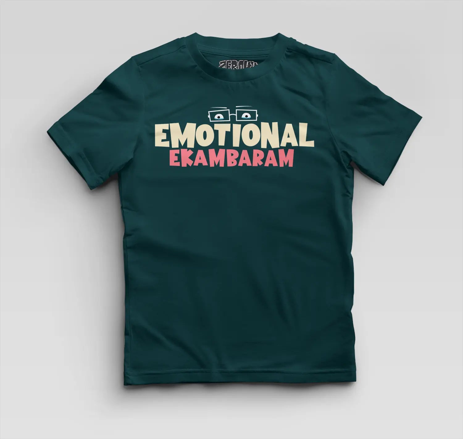 Emotional Ekambaram Boys Round Neck T-Shirt in Petrol Blue Color