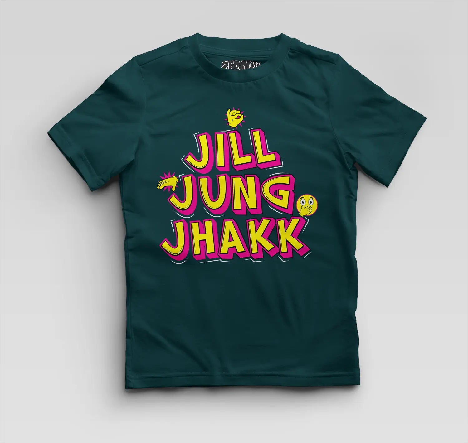 Jill Jung Jhakk Boys Round Neck T-Shirt in Petrol Blue Color
