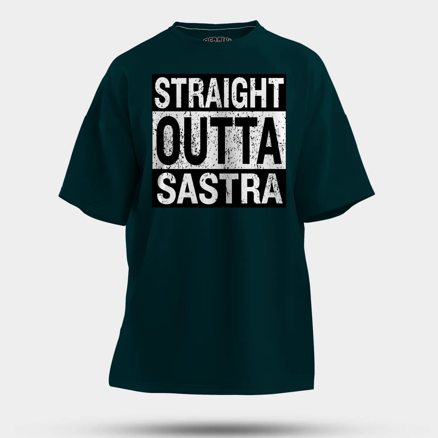Straight Outta Sastra Men/Unisex Oversized T-Shirt in Petrol Blue Color