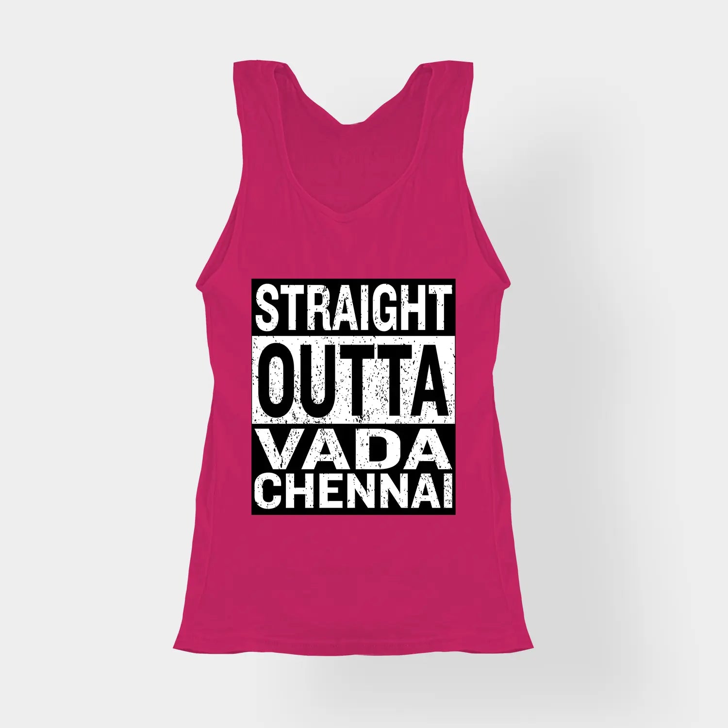 Straight Outta Vada Chennai Women's Tank Top in Pink Color