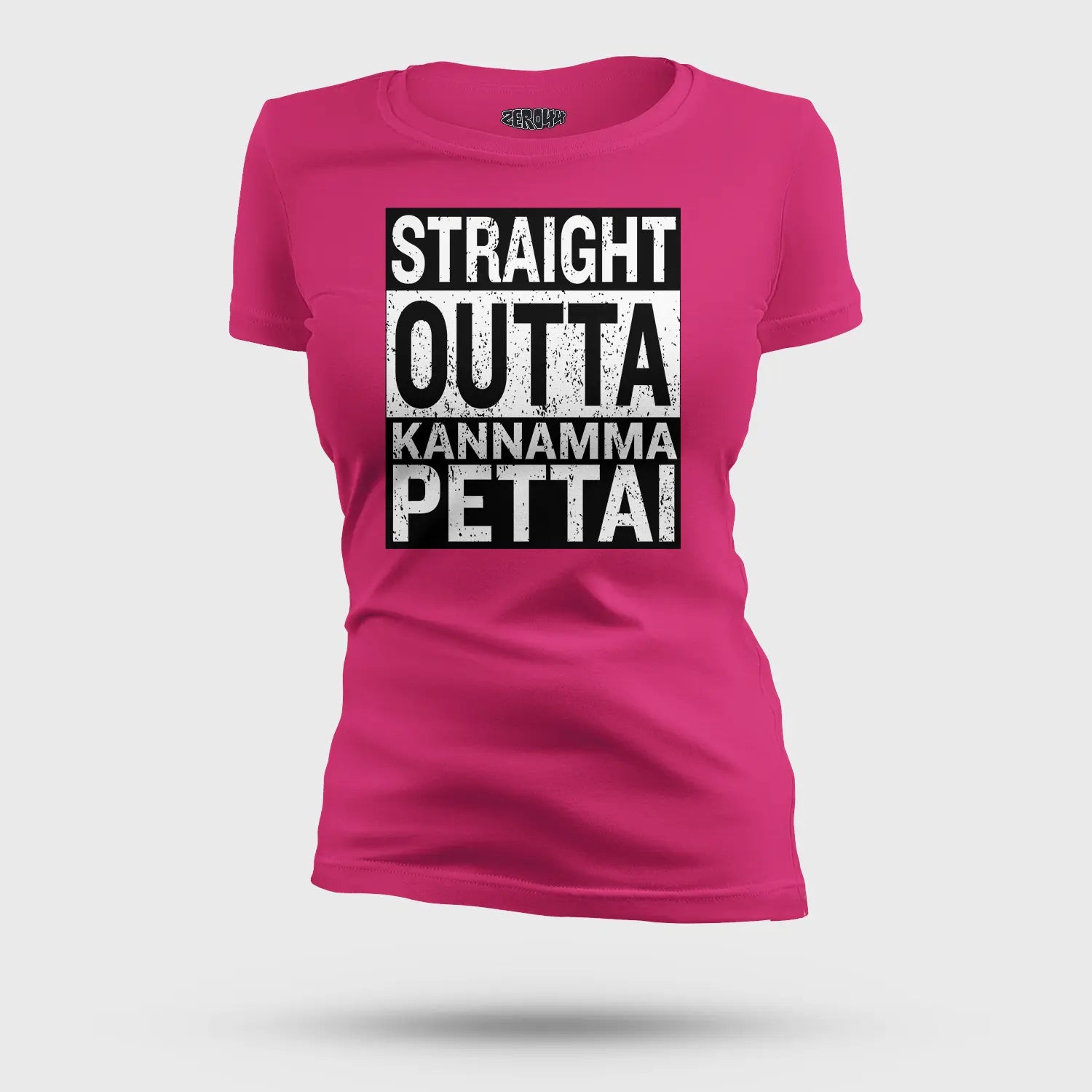 Straight Outta Kannamma Pettai Women's T-Shirt in Pink Color