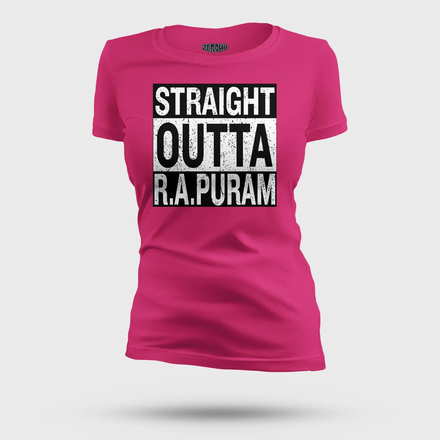 Straight Outta R.a Puram Women's T-Shirt in Pink Color