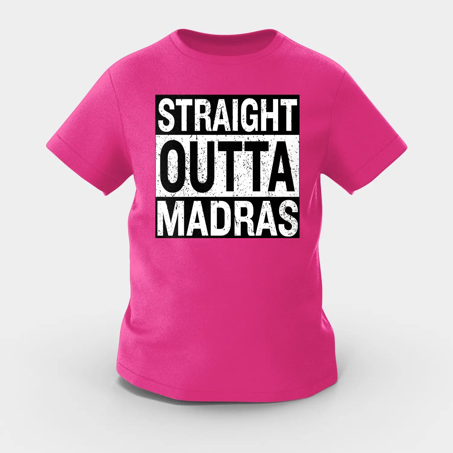 Straight Outta Madras Girls Round Neck T-Shirt in Pink Color