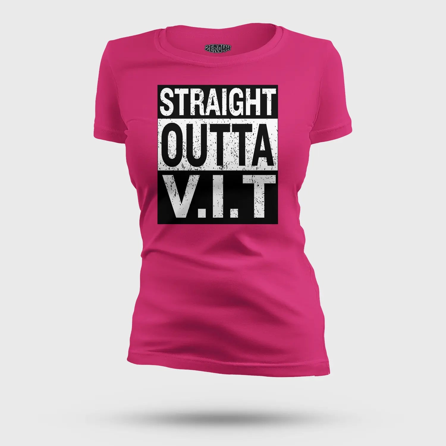 Straight Outta Vit Women's T-Shirt in Pink Color