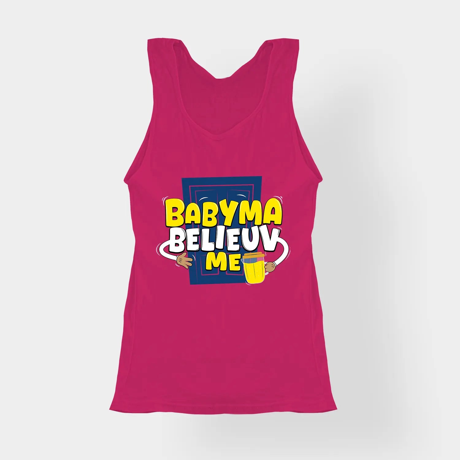 Babyma Belieuv Me Women's Tank Top in Pink Color