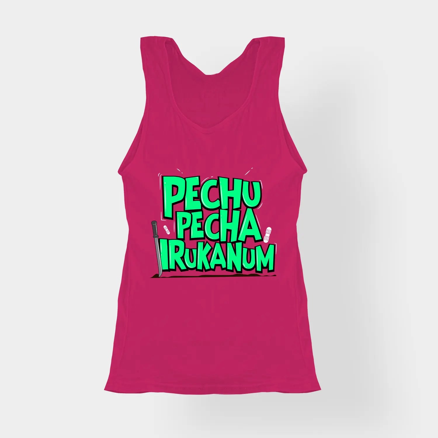 Pechu Pecha Irrukanum Women's Tank Top in Pink Color