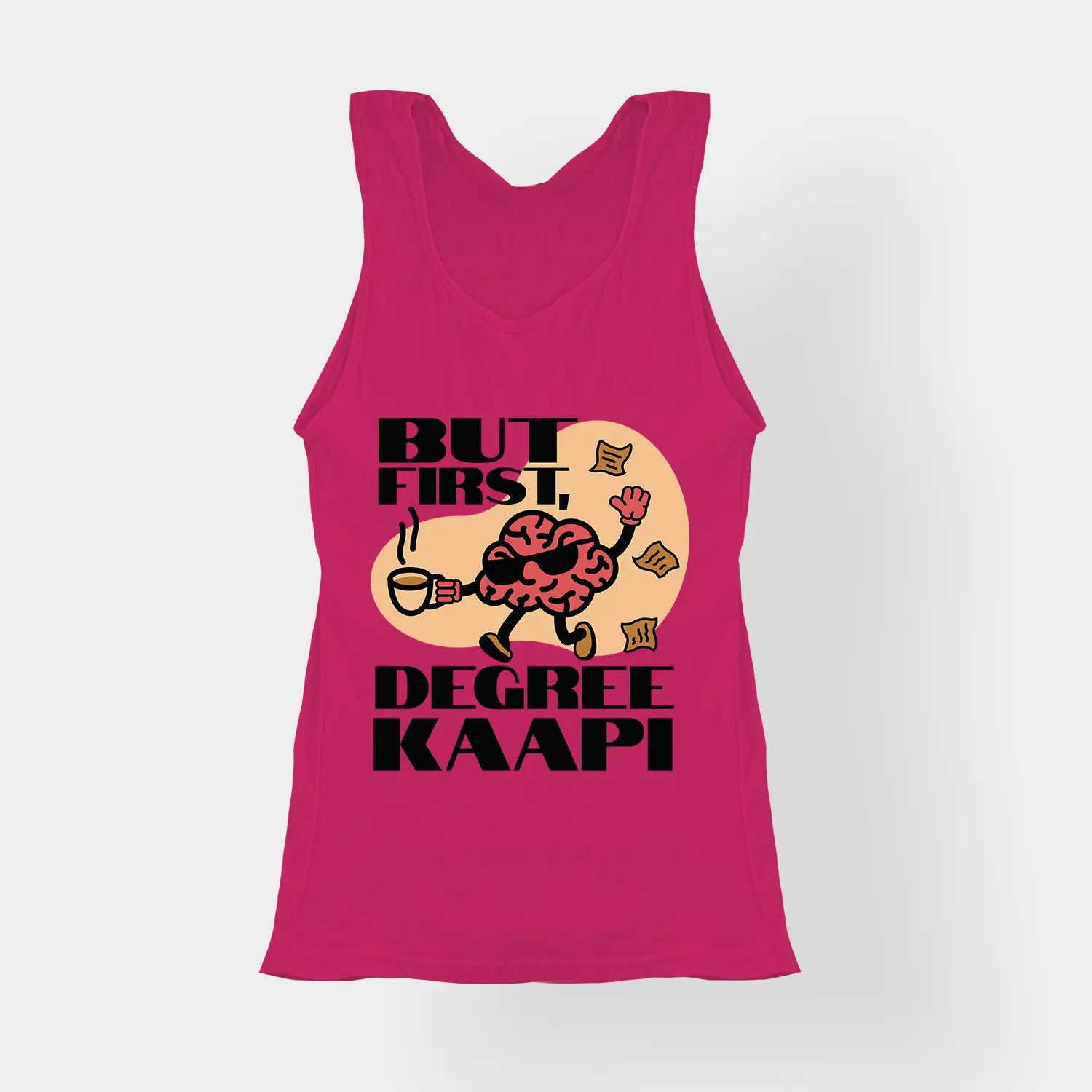 But First Degree Kaapi Women's Tank Top in Pink Color