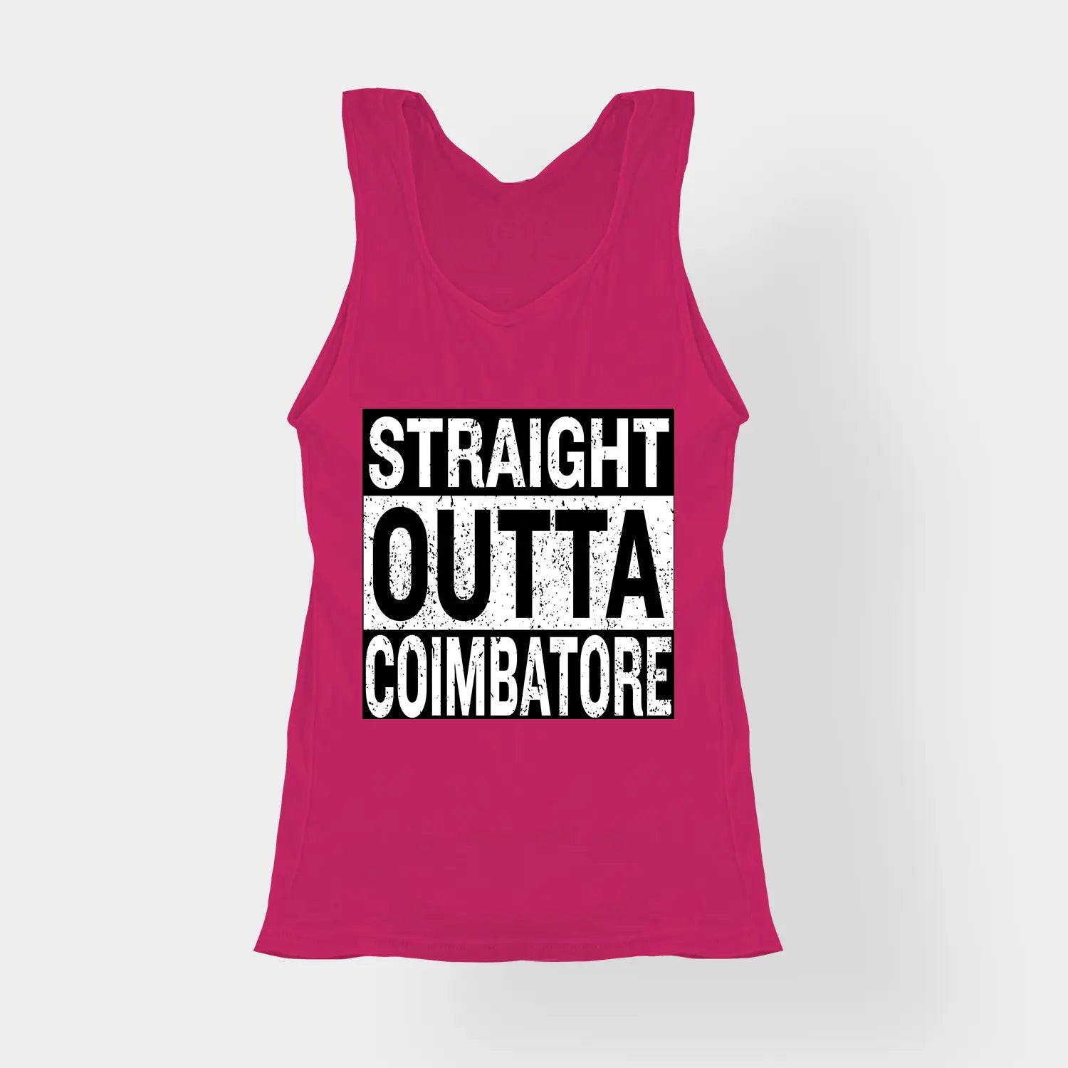 Straight Outta Coimbatore Women's Tank Top in Pink Color