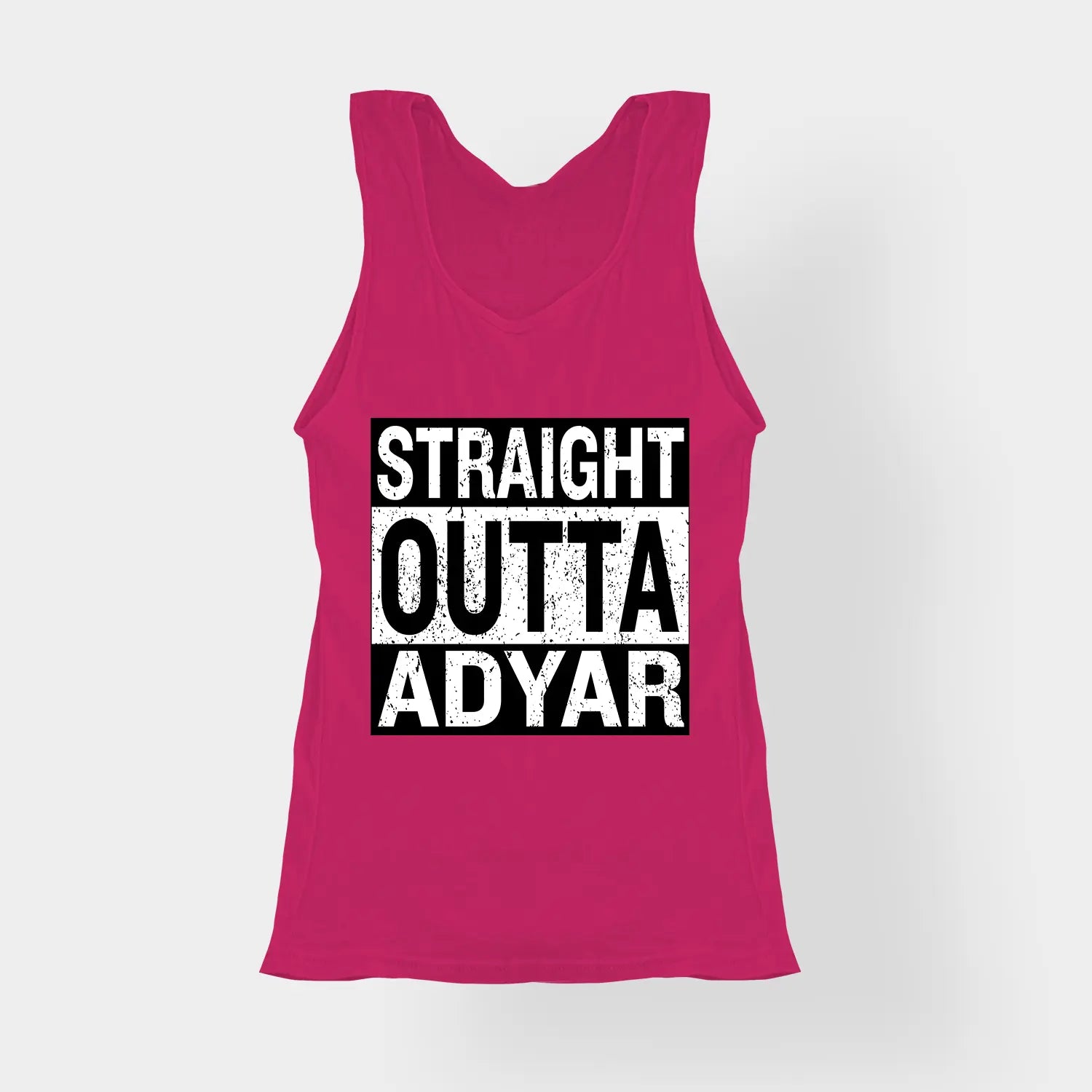 Straight Outta Adyar Women's Tank Top in Pink Color