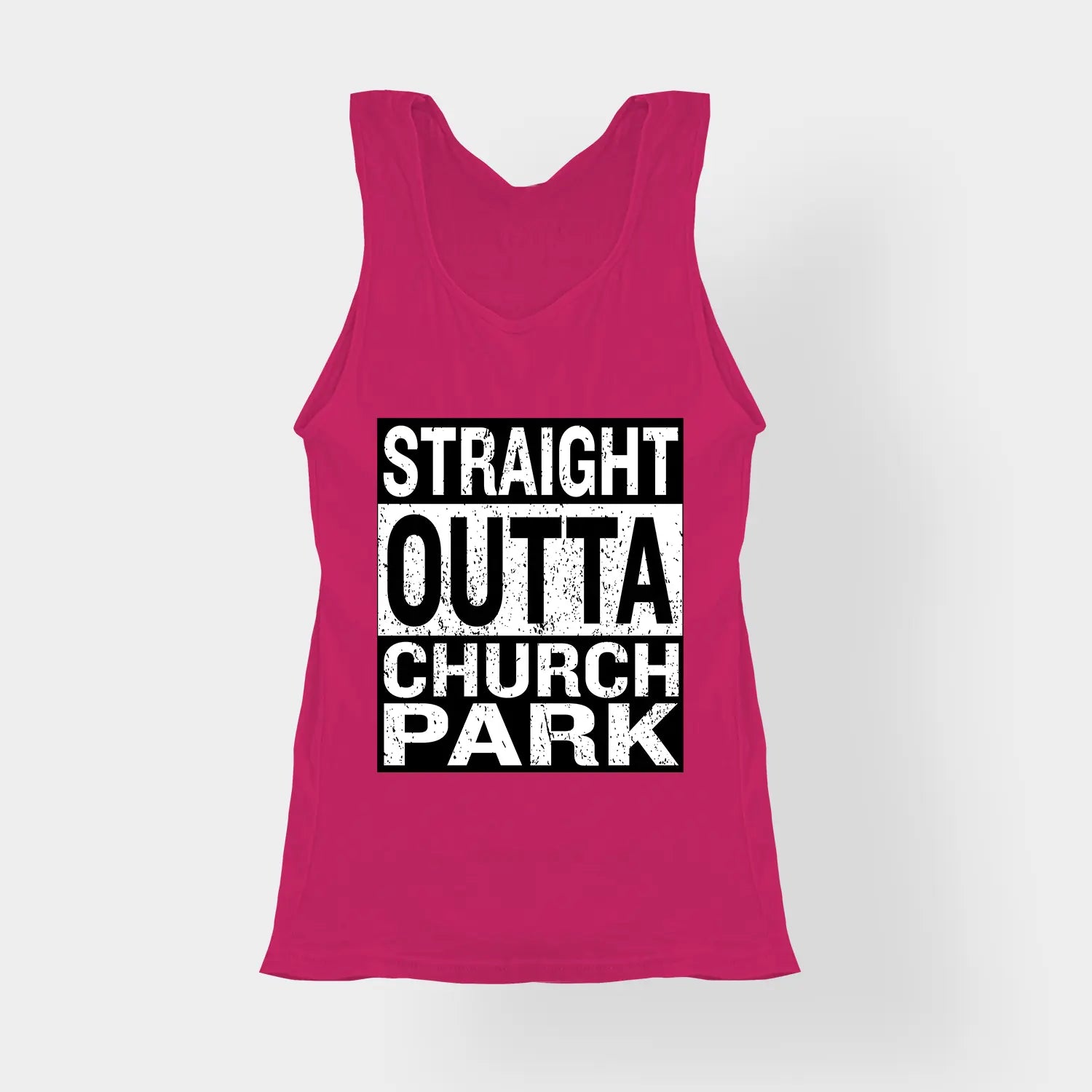 Straight Outta Church Park Women's Tank Top in Pink Color
