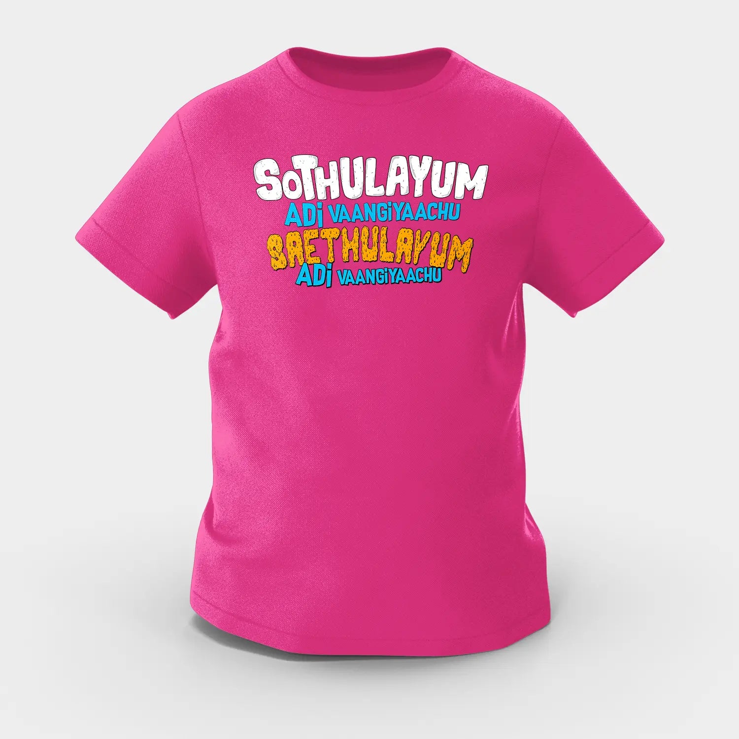 Sothulayum Adi Vaangiyaachu Saethulayum Adi Vaangiyaachu Girls Round Neck T-Shirt in Pink Color
