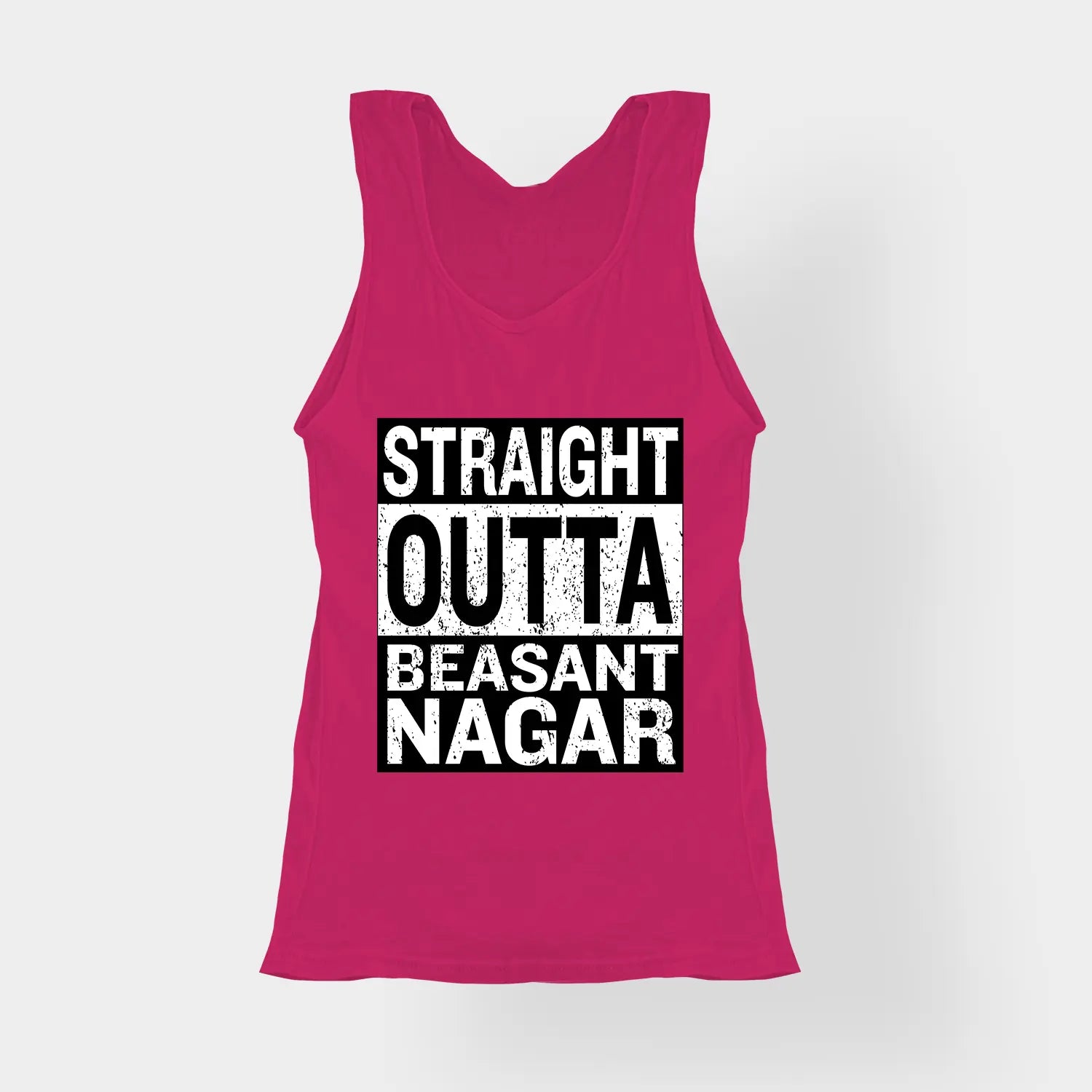 Straight Outta Beasant Nagar Women's Tank Top in Pink Color