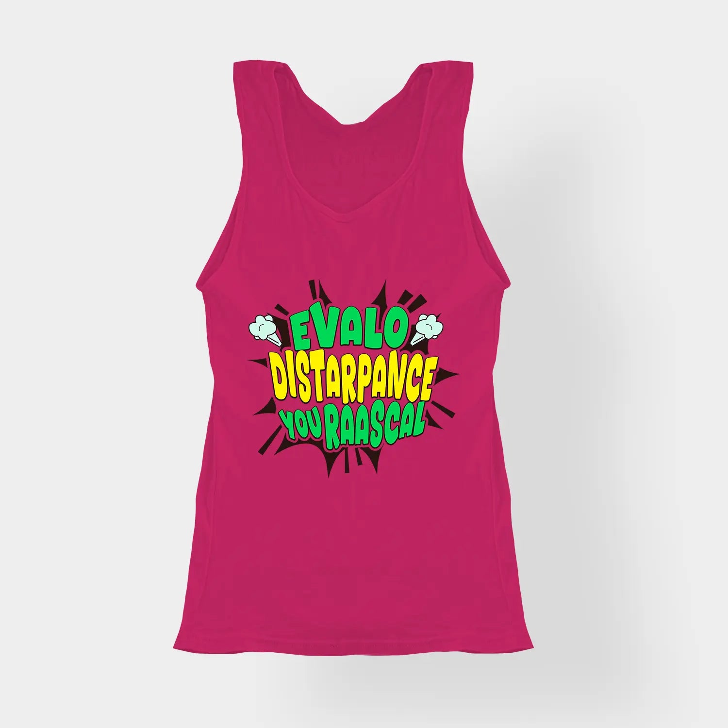 Evalo Distarpance You Raascal Women's Tank Top in Pink Color