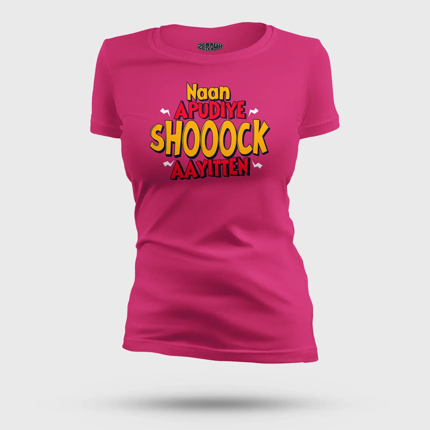Naan Apudiye Shoooock Aayitten Women's T-Shirt in Pink Color