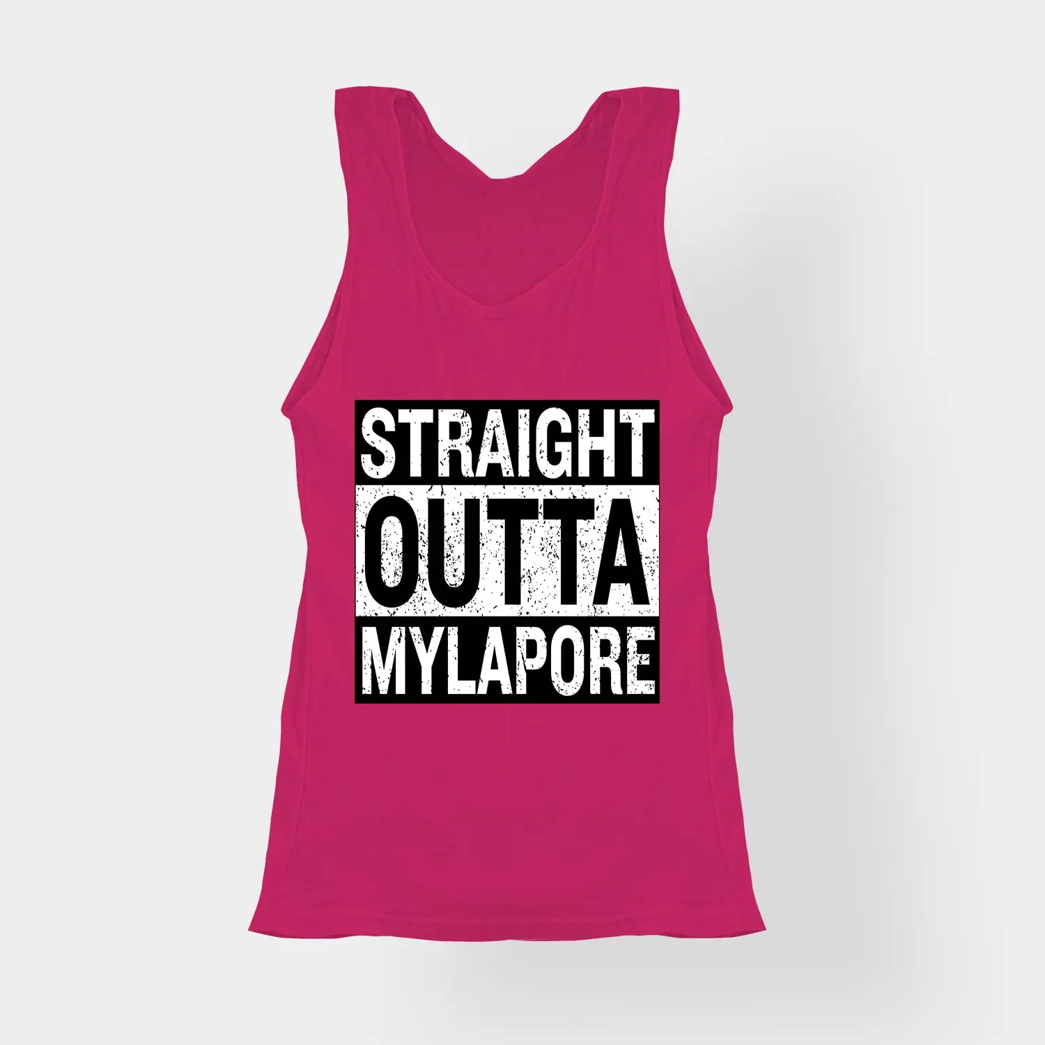Straight Outta Mylapore Women's Tank Top in Pink Color