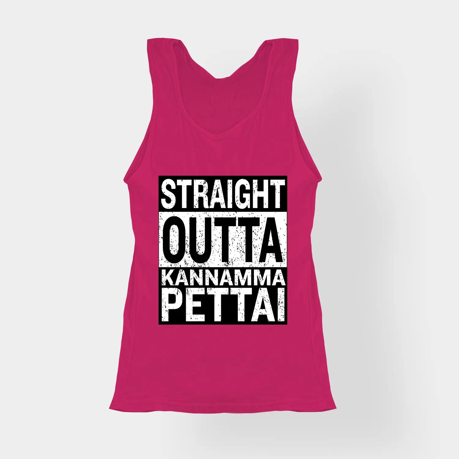 Straight Outta Kannamma Pettai Women's Tank Top in Pink Color