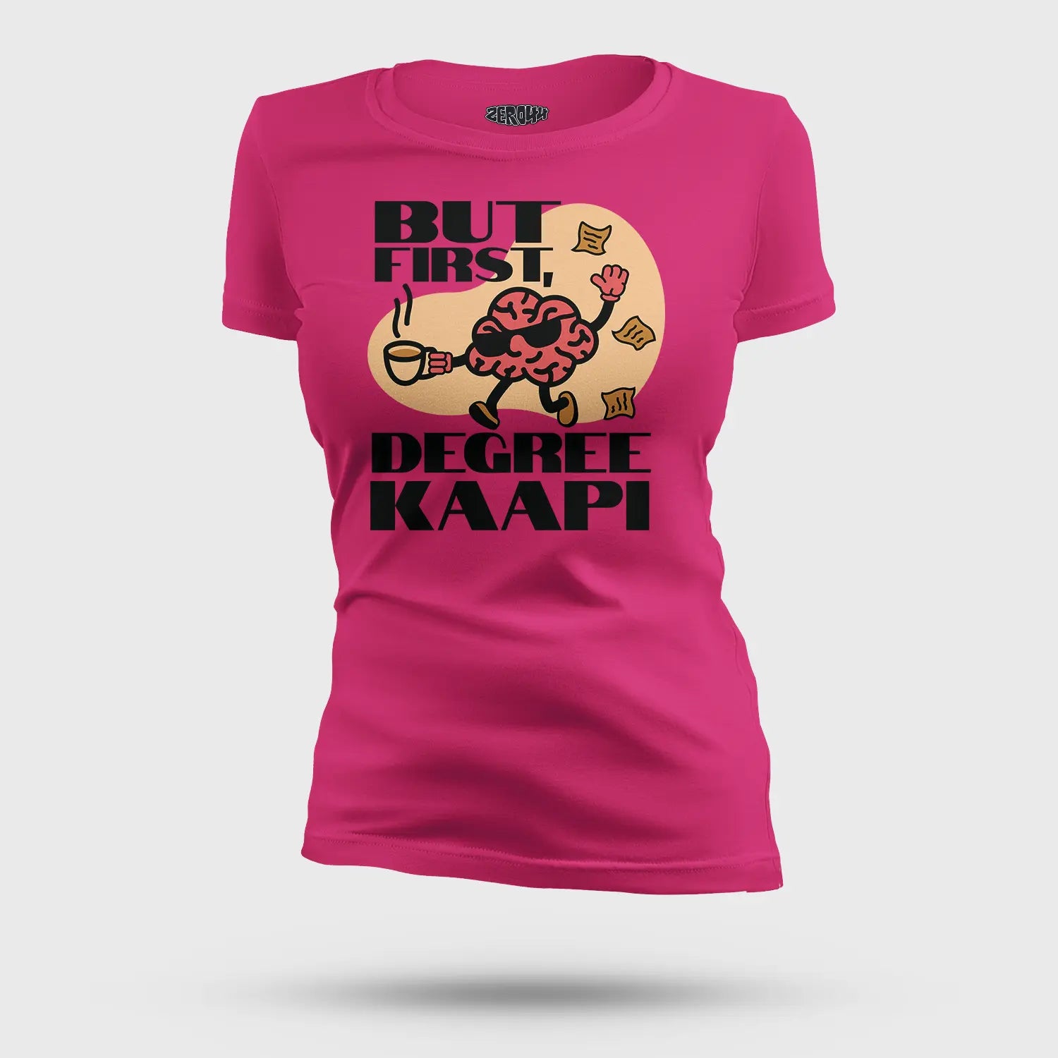 But First Degree Kaapi Women's T-Shirt in Pink Color