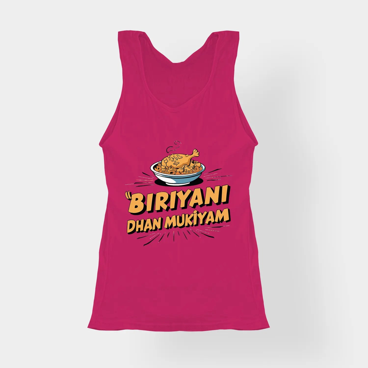 Biriyani Dhan Mukiyam Women's Tank Top in Pink Color